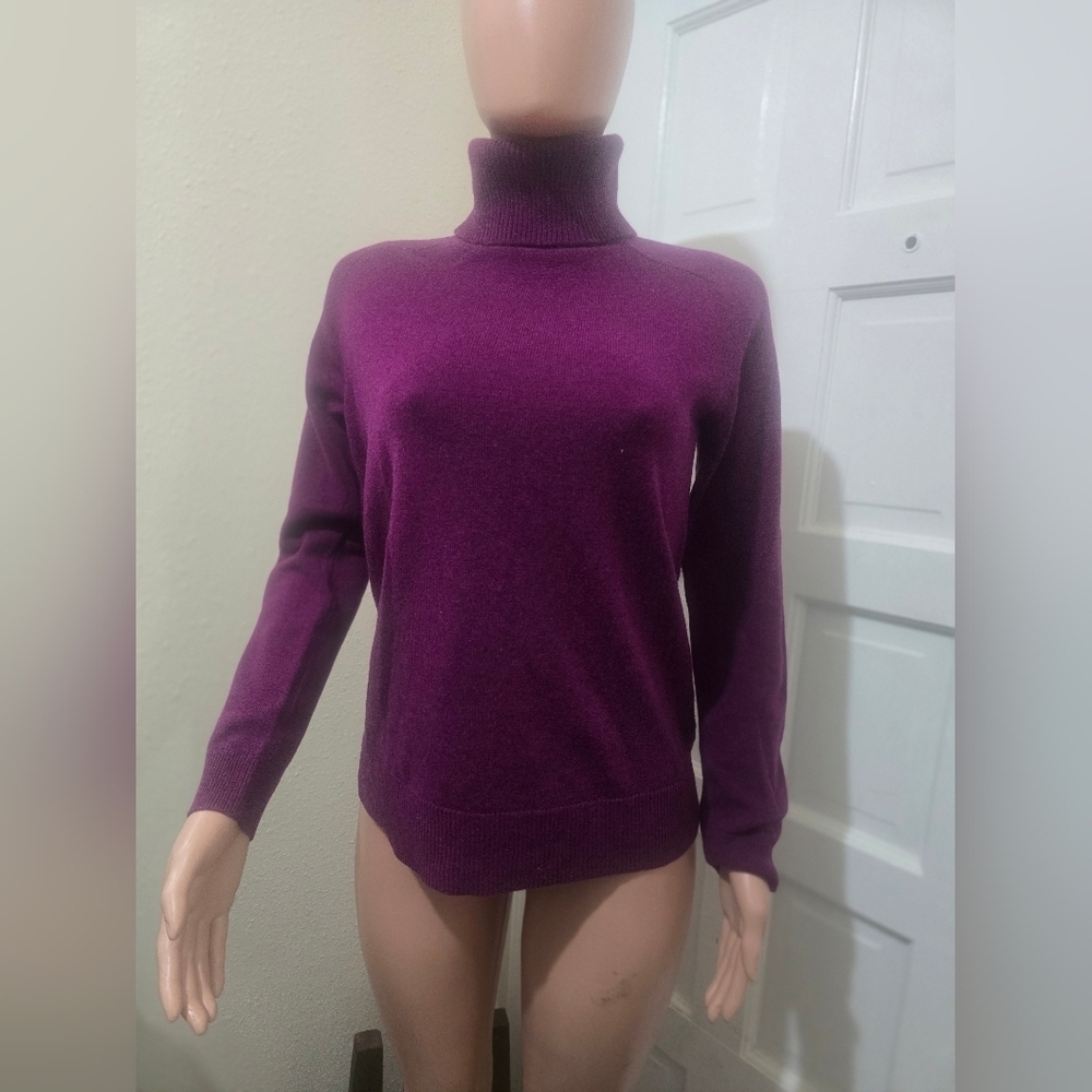 Massimo Dutti Rich Purple Turtleneck Sweater